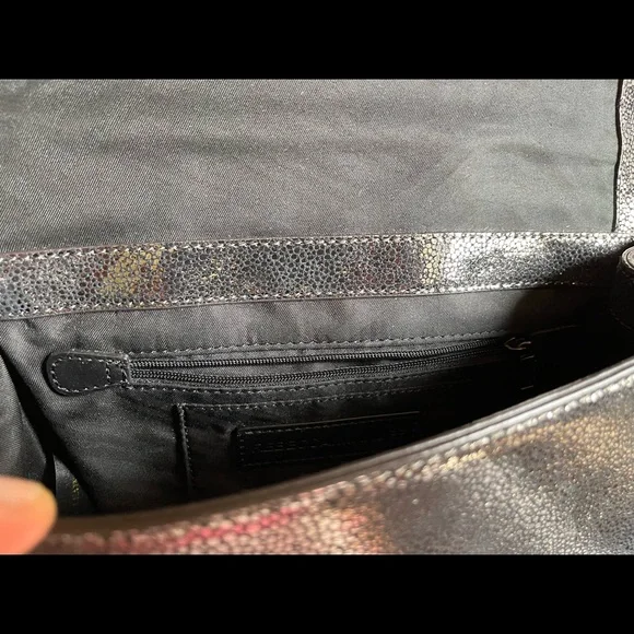 Rebecca Minkoff Love Crossbody Shoulder Bag Handbag Purse Quilted Metallic EUC